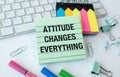 Attitude Changes Everything. This is a reminder to always have a positive attitude and to be open to change. Royalty Free Stock Photo