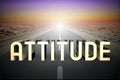Attitude concept, road - 3D rendering Royalty Free Stock Photo