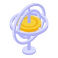 Attitude gyroscope icon, isometric style