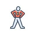 Color illustration icon for Attitude, posture and style