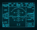 Attitude indicator and turn coordinator blueprint Royalty Free Stock Photo
