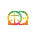 Attorney balance chat logo vector.