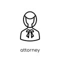 attorney icon. Trendy modern flat linear vector attorney icon on