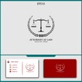 attorney logo vector design of justice vector illustration