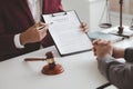 Attorneys advising in cases where a client has been defrauded by a defendant who is a business partner forming a joint company, Royalty Free Stock Photo