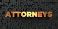 Attorneys - Gold text on black background - 3D rendered royalty free stock picture