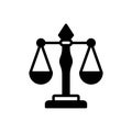 Black solid icon for Attorneys, balance and compare