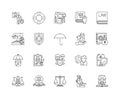Attorneys line icons, signs, vector set, outline illustration concept