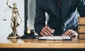 Attorneys sign legal documents in office Royalty Free Stock Photo