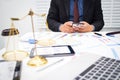 Attorneys sit alone in the office. Royalty Free Stock Photo