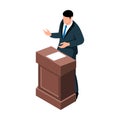 Attorneys Speech Isometric Composition