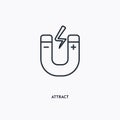 Attract outline icon. Simple linear element illustration. Isolated line attract icon on white background. Thin stroke sign can be