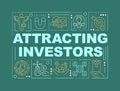 Attracting investors word concepts teal banner