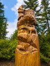 Chainsaw sculpture on Grouse Mountain at Vancouver in British Columbia