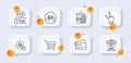 Attraction, Cyber attack and Innovation line icons pack. For web app. 3d glass buttons. Vector