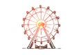 Attraction, Ferris, wheel, amusement, entertainment concept. Hand drawn isolated vector.