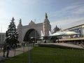 attraction jet plane at VDNH in Moscow in summer