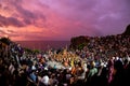 The attraction of the kecak dance with the sunset