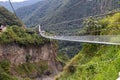 Touristic suspension cable bridge in Ecuador