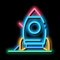 attraction rocket neon glow icon illustration