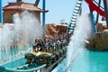 Attraction Shambhala in the theme park Port Aventura in city Salou, Catalonia, Spain.