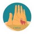 Attraction to Chile. Hand in the Andes