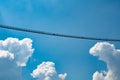 Longest Footbridge, blue sky and clouds, longest Tibet Style Swing Bridge in Austrian Alps, Highline 179, Austria 