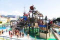 Attractions at Illa Fantasia Barcelona's Water Park Royalty Free Stock Photo