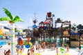 Attractions at Illa Fantasia Barcelona's Water Park Royalty Free Stock Photo