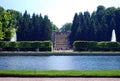 Attractions of the Peterhof Museum-reserve. Cascade of Fountains `Golden mountain`.