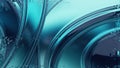 Abstract Cyan and Navy Blue Flowing Curves with Pixelation Effect Royalty Free Stock Photo