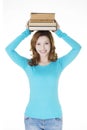 Attractive adult woman with books.