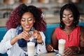 Attractive african american two girls Royalty Free Stock Photo