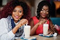 Attractive african american two girls Royalty Free Stock Photo