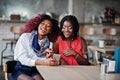 Attractive african american two girls Royalty Free Stock Photo