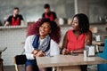 Attractive african american two girls Royalty Free Stock Photo