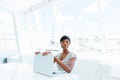 Attractive african american young woman accountant working in office Royalty Free Stock Photo