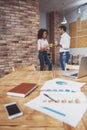 Attractive Afro-American couple working Royalty Free Stock Photo