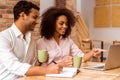 Attractive Afro-American couple working Royalty Free Stock Photo