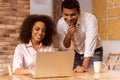 Attractive Afro-American couple working Royalty Free Stock Photo