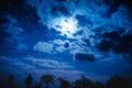 Attractive of amazing blue dark night sky with stars and cloudy Royalty Free Stock Photo
