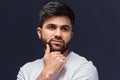 Attractive Arab guy thinking about life, problems Royalty Free Stock Photo
