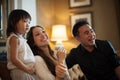 Attractive Asian Family Laughing