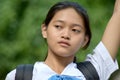 Unemotional Cute Filipina Student Teenager School Girl Royalty Free Stock Photo