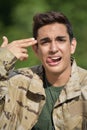 An Insane Male Soldier Royalty Free Stock Photo