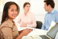 Attractive asiatic female smiling at you Royalty Free Stock Photo