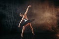 Ballerina in action, dance training on the stage Royalty Free Stock Photo