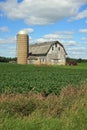Attractive barn and silo in Wisconsin Royalty Free Stock Photo