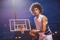 Attractive basketball player Royalty Free Stock Photo