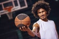 Attractive basketball player Royalty Free Stock Photo